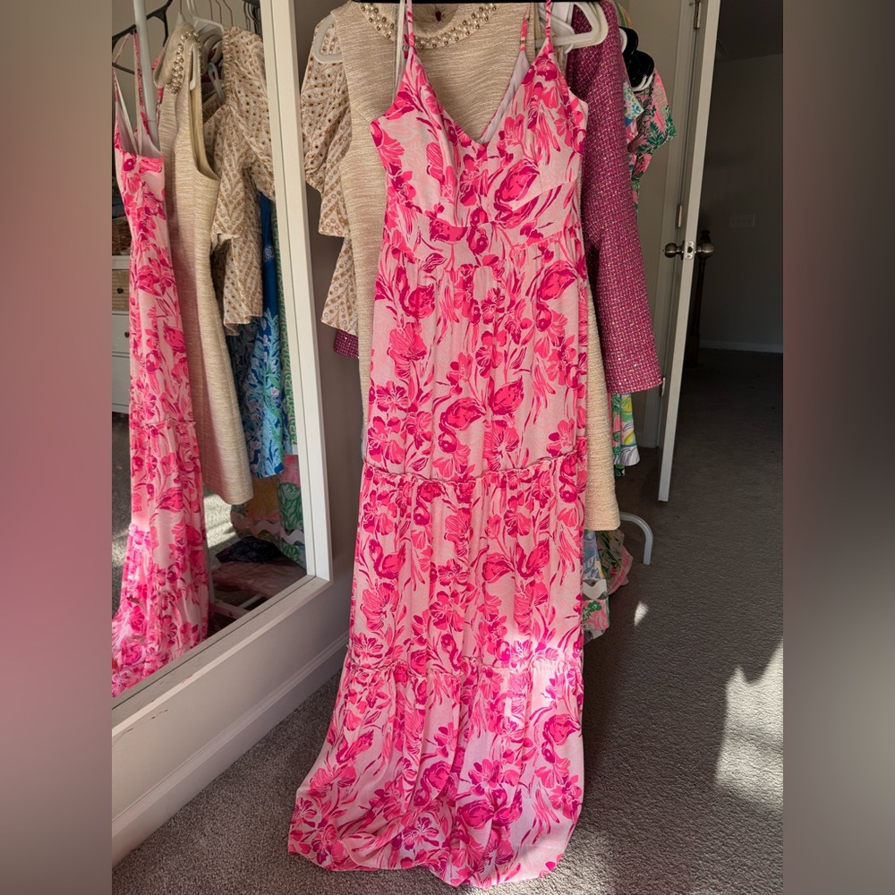 Lilly Pulitzer Pink Floral Maxi Dress